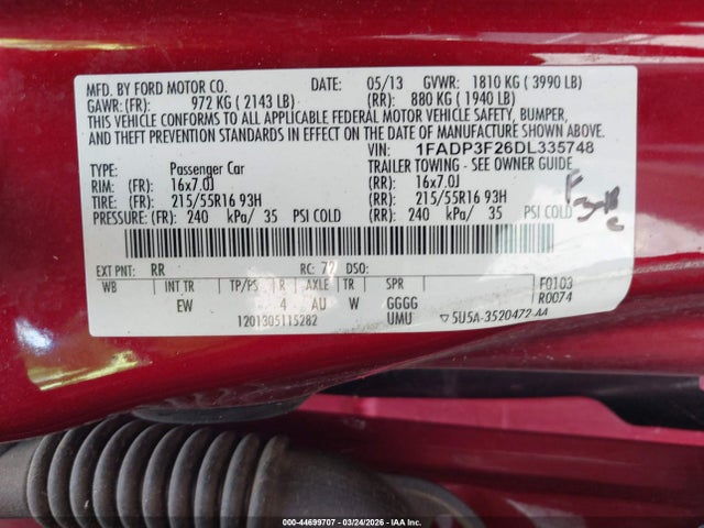 2013 FORD FOCUS 1FADP3F26DL335748 Photo 8