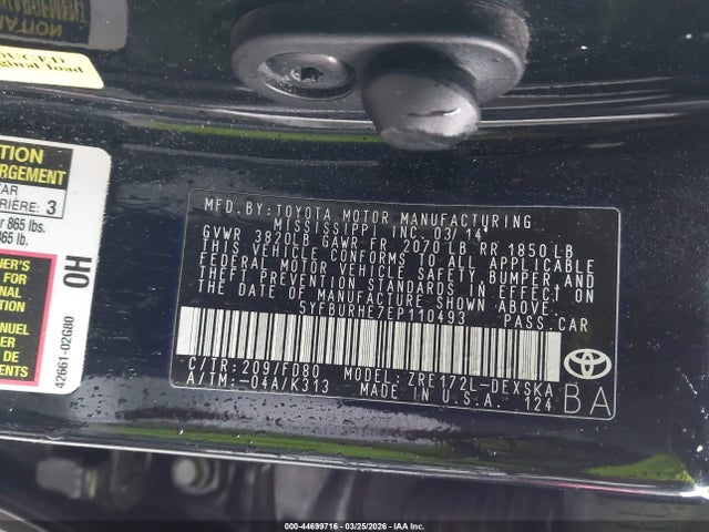 Toyota Corolla S Plus 2014 5YFBURHE7EP110493 Image 9