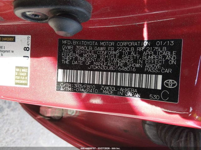 2013 TOYOTA PRIUS JTDKN3DU8D1648016 Photo 8