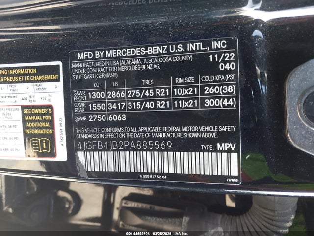 4JGFB4JB2PA885569 Mercedes-Benz GLE 350