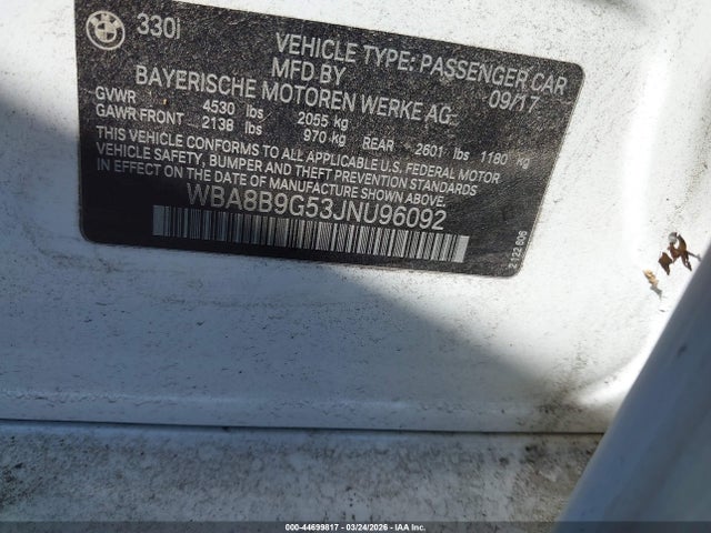 2018 BMW 330I WBA8B9G53JNU96092 Photo 8