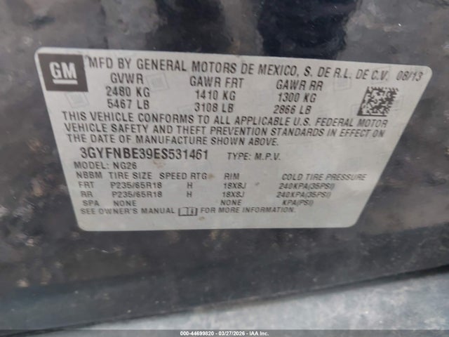 2014 CADILLAC SRX 3GYFNBE39ES531461 Photo 8