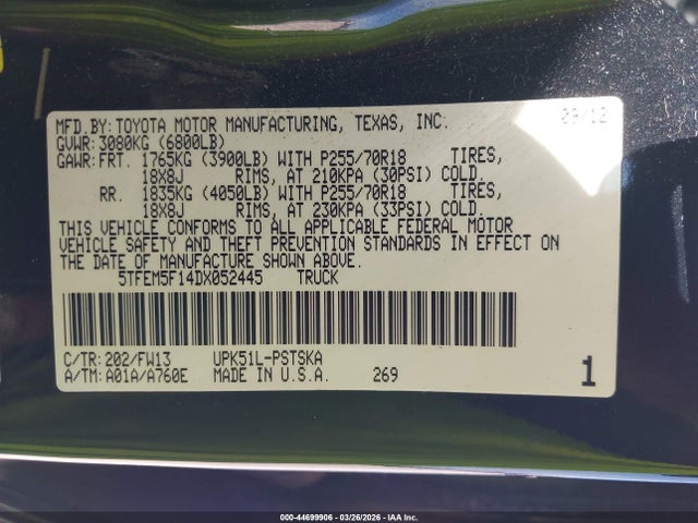 2013 TOYOTA TUNDRA 5TFEM5F14DX052445 Photo 8