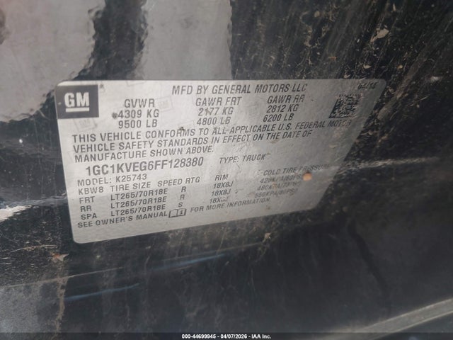 1GC1KVEG6FF128380 Chevrolet Silverado 2500hd Lt