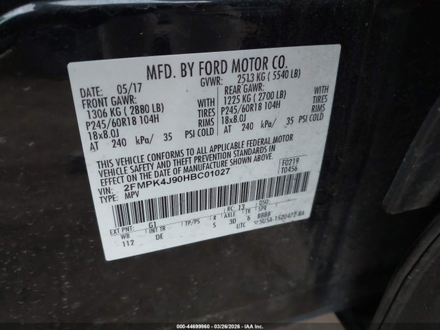 2017 FORD EDGE 2FMPK4J90HBC01027 Photo 8