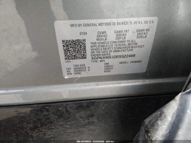 Aukcja sprzedaży 2024 Honda Prologue Touring, vin: 3GPKHXRJ2RS522459, numer aukcji: 44700023