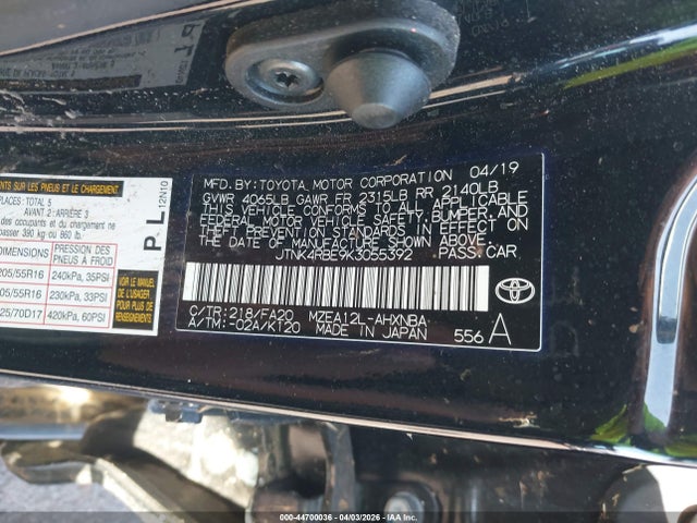 Toyota COROLLA SE 2019 JTNK4RBE9K3055392 Image 9