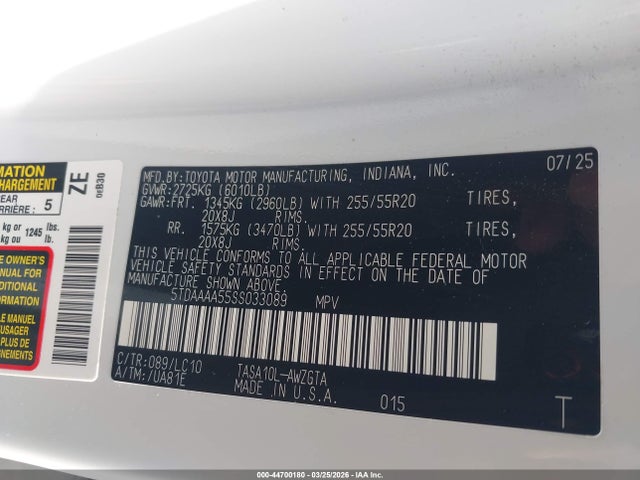 Toyota Grand Highlander Limited 2025 5TDAAAA55SS033089 Image 9