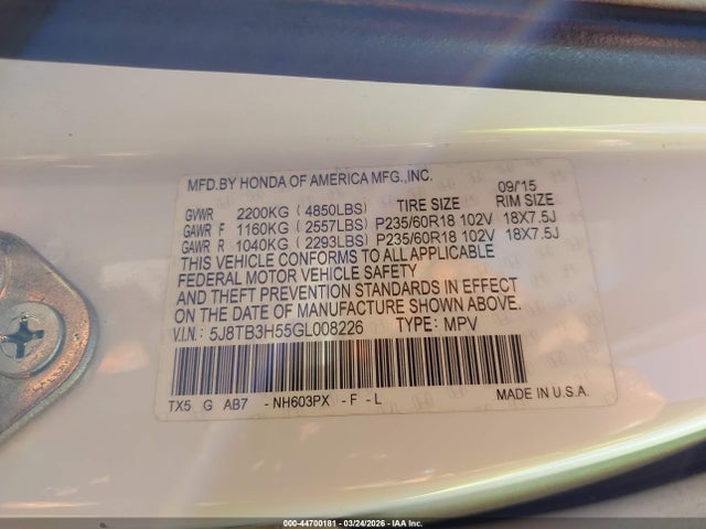 2016 ACURA RDX 5J8TB3H55GL008226 Photo 8