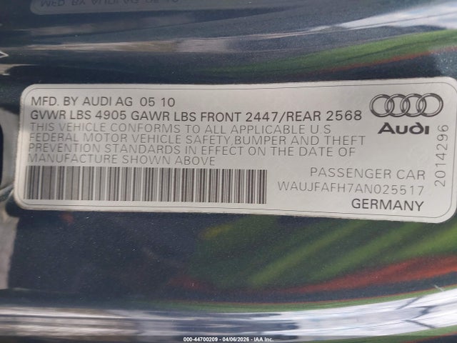 2010 AUDI A5 WAUJFAFH7AN025517 Photo 8