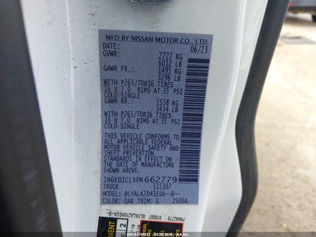 2023 NISSAN FRONTIER 1N6ED1CLXPN662779 Photo 8