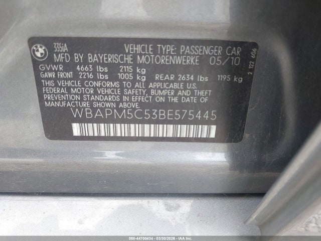2011 BMW 335I WBAPM5C53BE575445 Photo 8