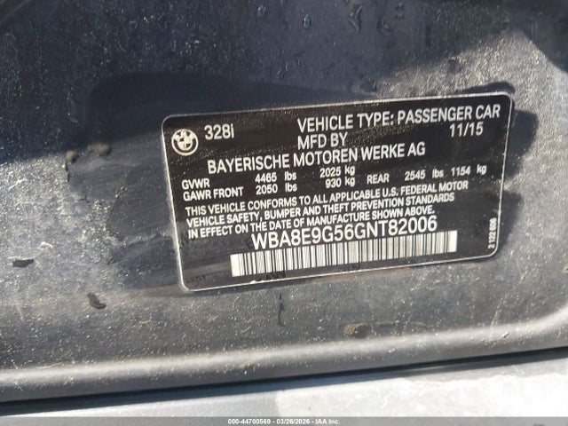 2016 BMW 328I WBA8E9G56GNT82006 Photo 8