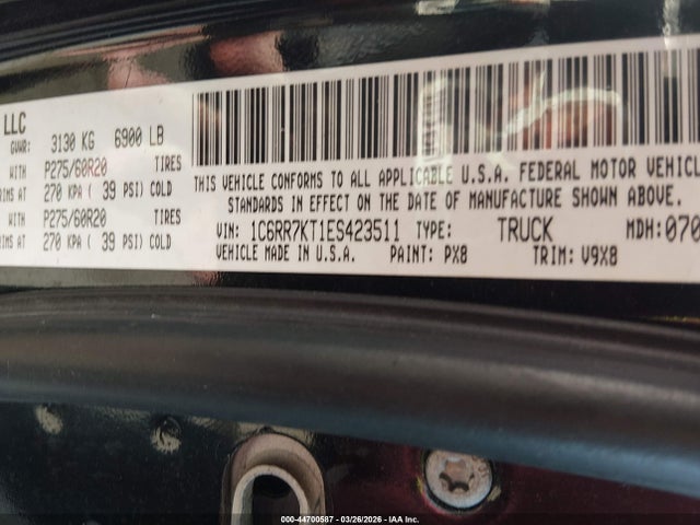 Продажа на аукционе авто 2014 Ram 1500 Express, vin: 1C6RR7KT1ES423511, номер лота: 44700587