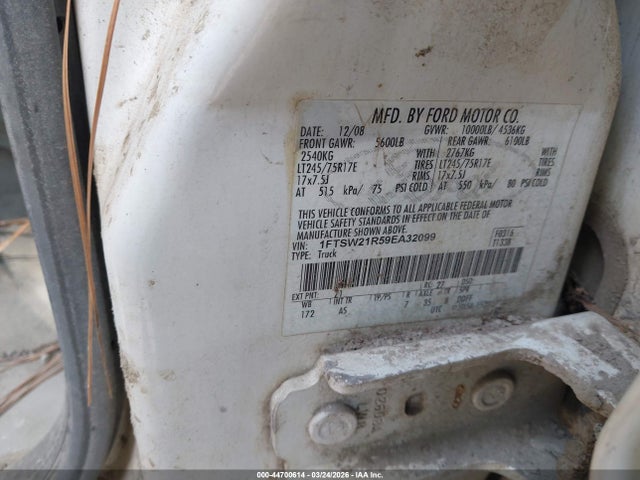 Продаж на аукціоні авто 2009 Ford F-250, vin: 1FTSW21R59EA32099, номер лоту: 44700614