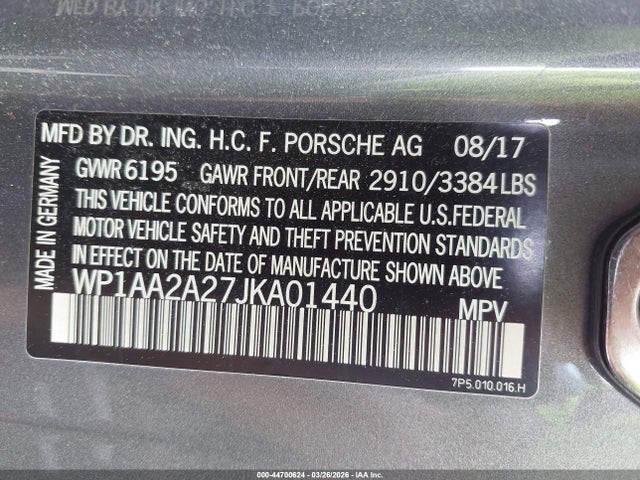 2018 PORSCHE CAYENNE WP1AA2A27JKA01440 Photo 8