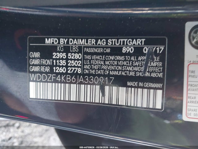 Продаж на аукціоні авто 2018 Mercedes-benz E 300 4matic, vin: WDDZF4KB6JA330917, номер лоту: 44700626