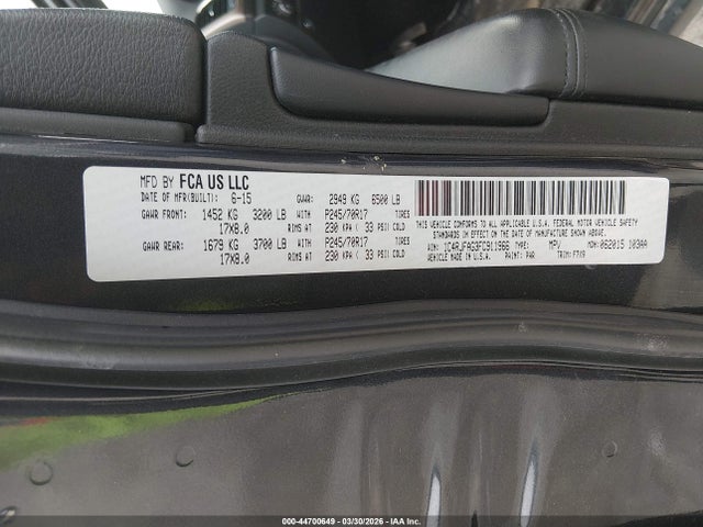 Продаж на аукціоні авто 2015 Jeep Grand Cherokee Laredo, vin: 1C4RJFAG3FC911966, номер лоту: 44700649