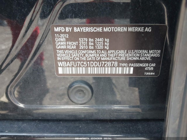 2013 BMW 535I WBAFU7C51DDU72878 Photo 8