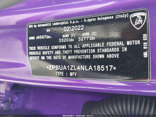 2022 LAMBORGHINI URUS ZPBUA1ZL4NLA18517 Photo 8