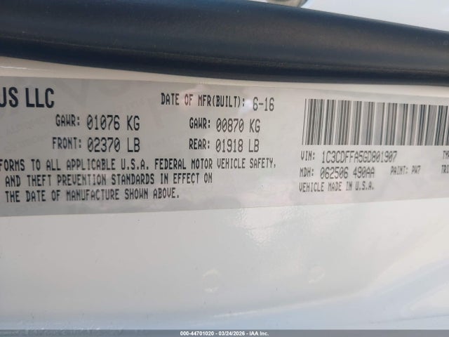 Dodge Dart Sxt Sport Rallye 2016 1C3CDFFA5GD801907 Image 9