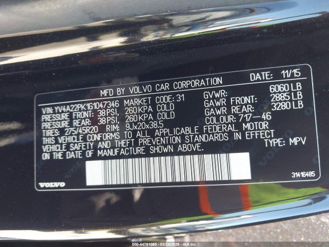 YV4A22PK1G1047346 Volvo Xc90 T6 Momentum