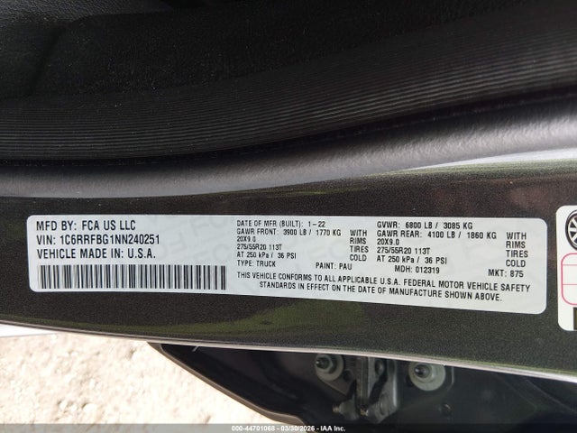 2022 RAM 1500 1C6RRFBG1NN240251 Photo 8