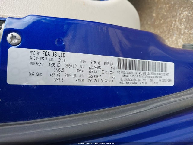 2019 Dodge Grand Caravan Se მანქანა იყიდება აუქციონზე, vin: 2C4RDGBG3KR615603, აუქციონის ნომერი: 44701076