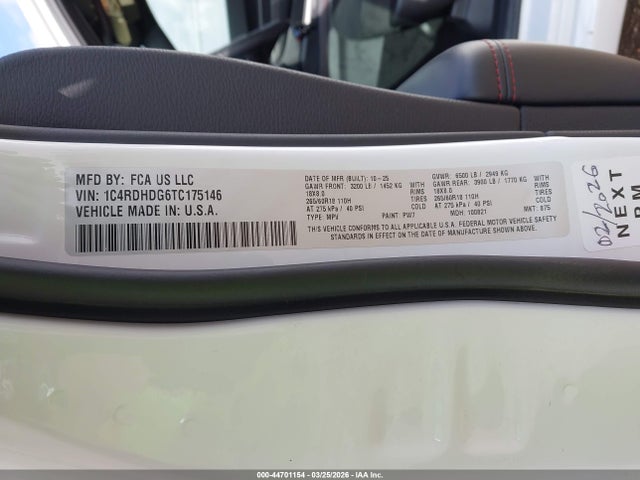 1C4RDHDG6TC175146 Dodge Durango Gt Rwd