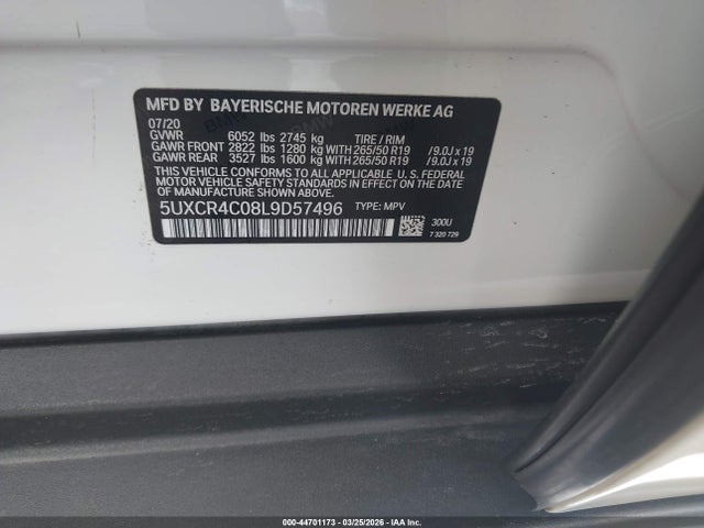 2020 BMW X5 5UXCR4C08L9D57496 Photo 8