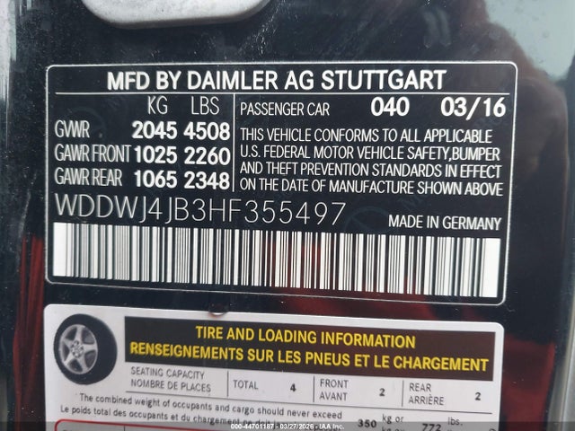 Продажа на аукционе авто 2017 Mercedes-benz C 300, vin: WDDWJ4JB3HF355497, номер лота: 44701187