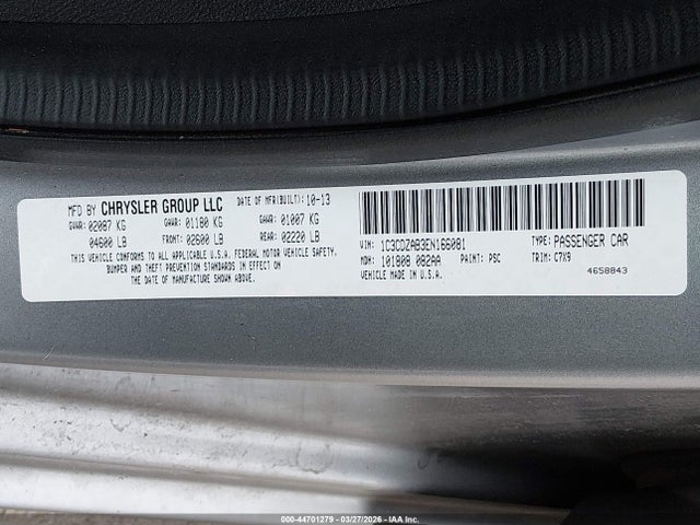 Продаж на аукціоні авто 2014 Dodge Avenger Se, vin: 1C3CDZAB3EN166081, номер лоту: 44701279