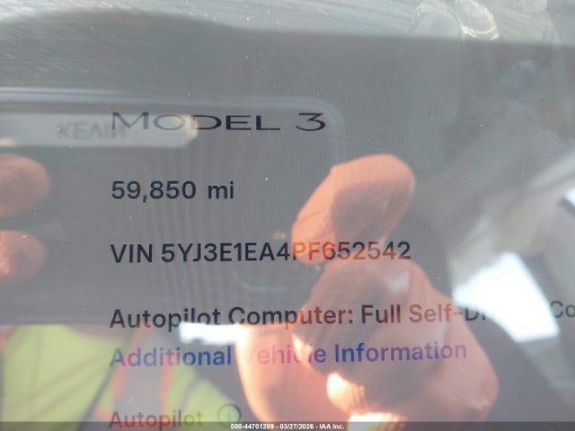 Продажа на аукционе авто 2023 Tesla Model 3 Rear-wheel Drive, vin: 5YJ3E1EA4PF652542, номер лота: 44701289