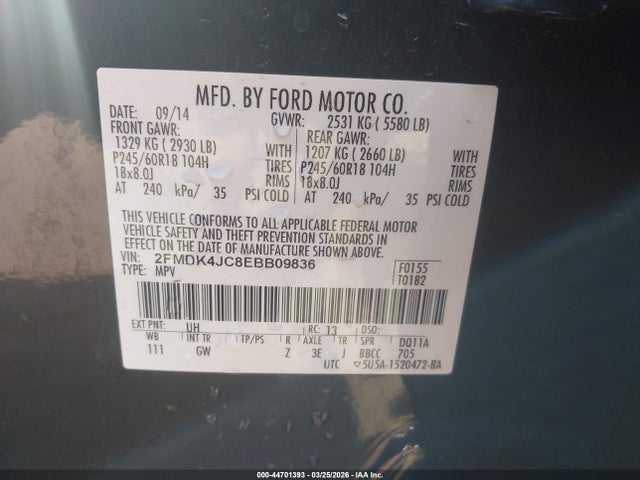 2014 FORD EDGE 2FMDK4JC8EBB09836 Photo 8
