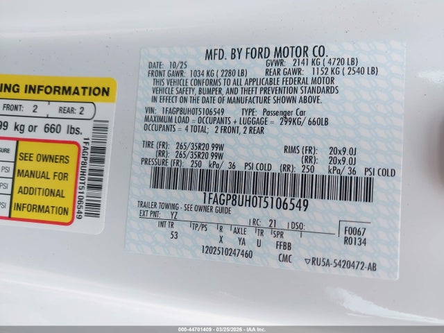 Ford Mustang Ecoboost Premium 2026 1FAGP8UH0T5106549 Image 9