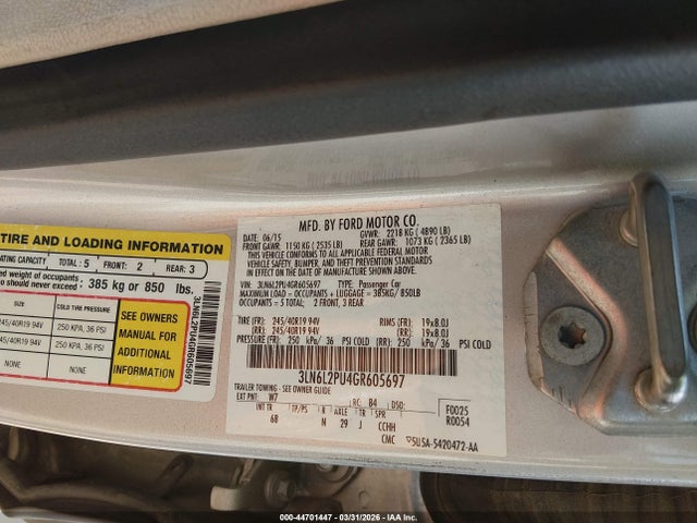 2016 LINCOLN MKZ HYBRID 3LN6L2PU4GR605697 Photo 8