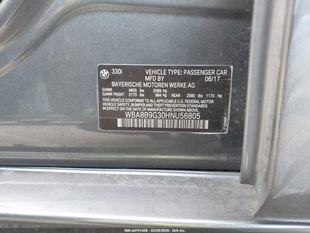 2017 BMW 330I WBA8B9G30HNU56805 Photo 8