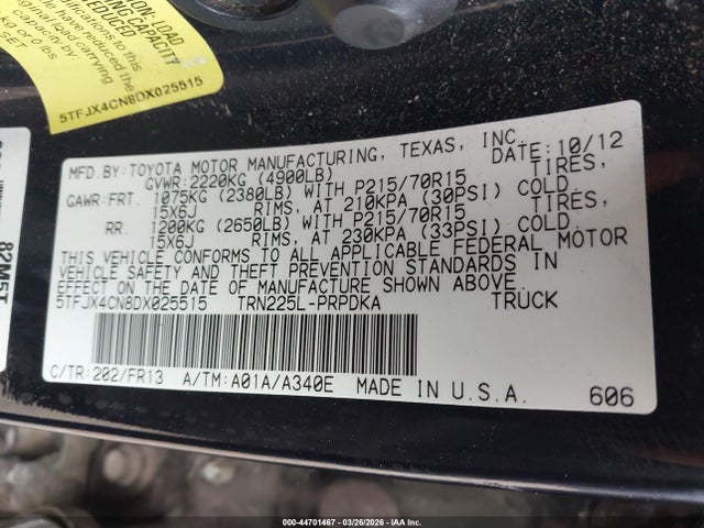2013 TOYOTA TACOMA 5TFJX4CN8DX025515 Photo 8
