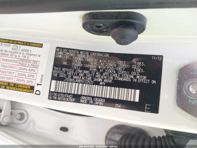 Продаж на аукціоні авто 2013 Toyota 4runner Sr5, vin: JTEBU5JR8D5122522, номер лоту: 44701493