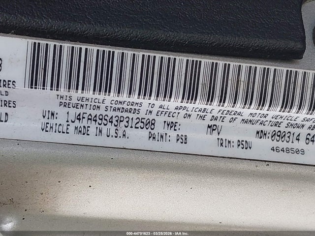 2003 JEEP WRANGLER 1J4FA49S43P312508 Photo 8