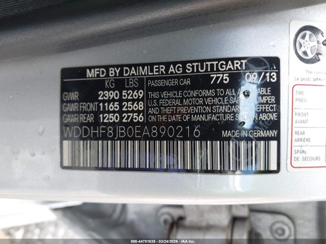 Продаж на аукціоні авто 2014 Mercedes-benz E 350 4matic, vin: WDDHF8JB0EA890216, номер лоту: 44701635