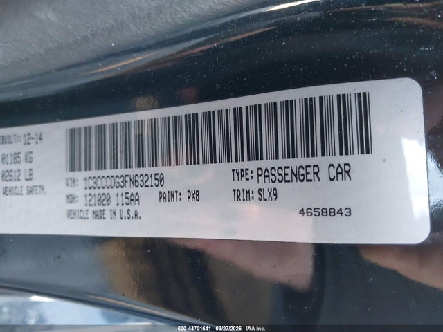 Продажа на аукционе авто 2015 Chrysler 200 S, vin: 1C3CCCDG3FN632150, номер лота: 44701641