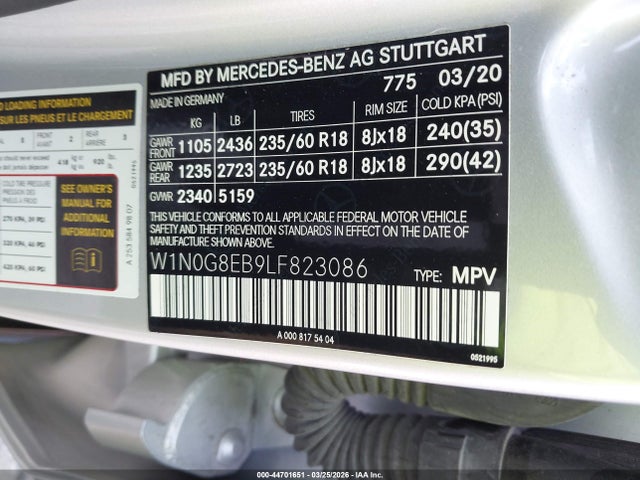 2020 MERCEDES-BENZ GLC 300 W1N0G8EB9LF823086 Photo 8