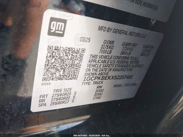 2025 CHEVROLET SILVERADO 1500 1GCPKBEKXSZ257485 Photo 8