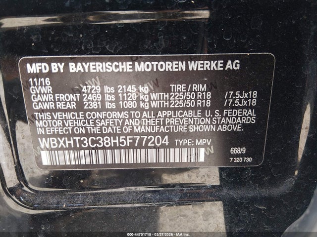 2017 BMW X1 WBXHT3C38H5F77204 Photo 8