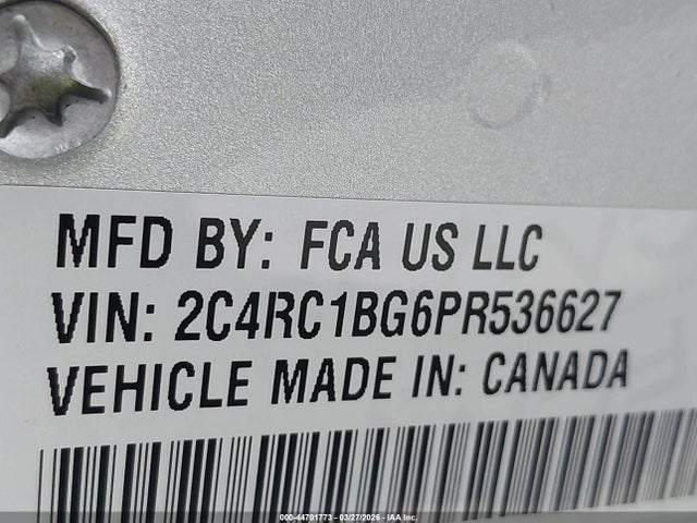Продажа на аукционе авто 2023 Chrysler Pacifica Touring L, vin: 2C4RC1BG6PR536627, номер лота: 44701773