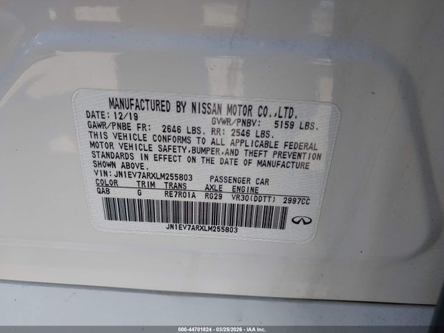 2020 INFINITI Q50 JN1EV7ARXLM255803 Photo 8