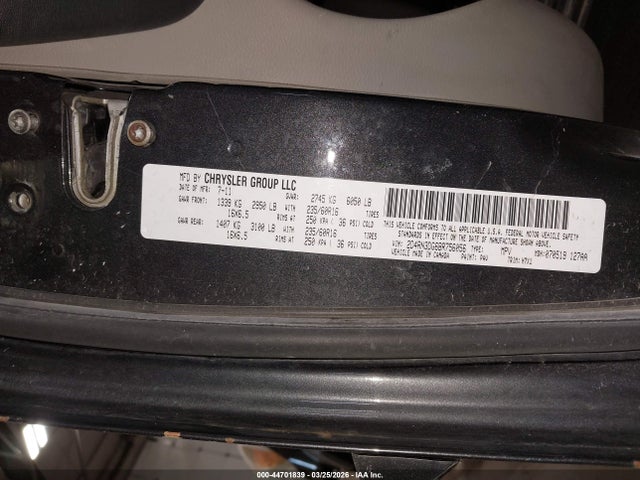 44701839 :رقم المزاد ، 2D4RN3DG6BR756056 vin ، 2011 Dodge Grand Caravan Mainstreet مزاد بيع