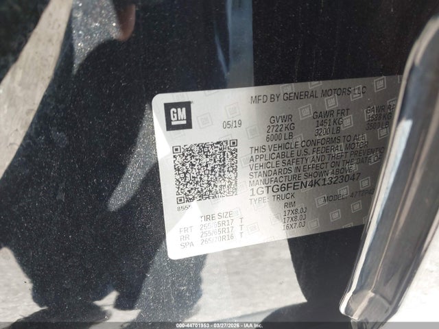 Aukcja sprzedaży 2019 Gmc Canyon All Terrain W/leather, vin: 1GTG6FEN4K1323047, numer aukcji: 44701953