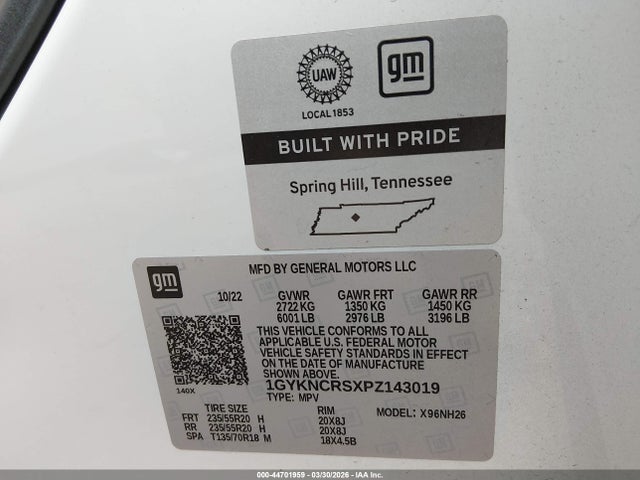 Aukcja sprzedaży 2023 Cadillac Xt5 Fwd Premium Luxury, vin: 1GYKNCRSXPZ143019, numer aukcji: 44701959